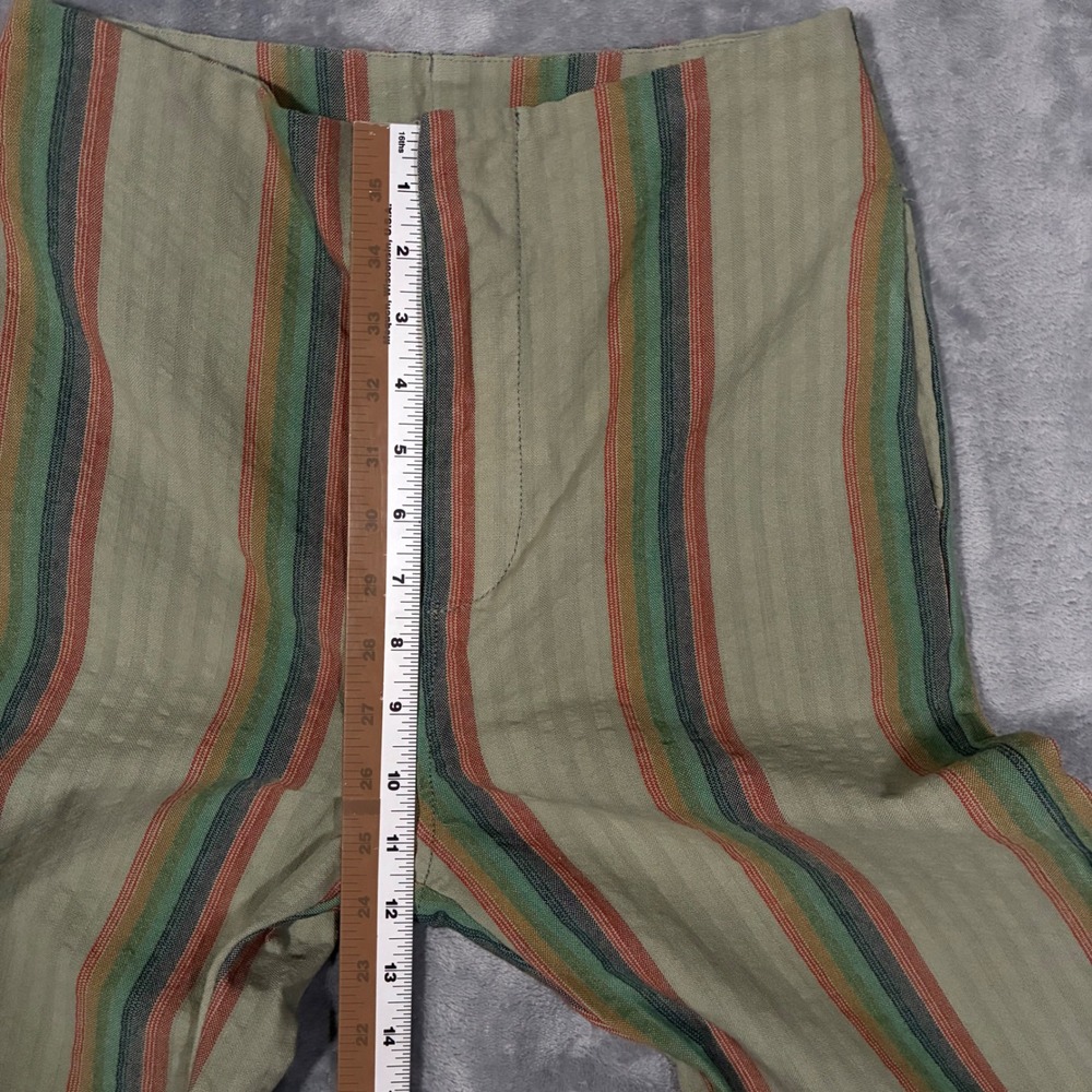 EUC Free People Star of Wonder Striped Wide Leg Pants Flare Boho Green Women's 0 - Picture 11 of 12